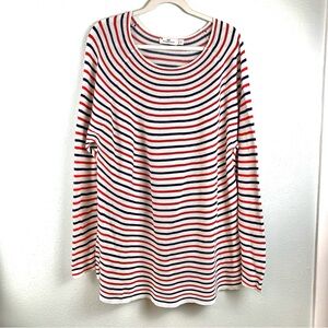Vineyard Vines 100% Cotton Striped Knit Beach Sweater, Red White & Blue, Size 3X